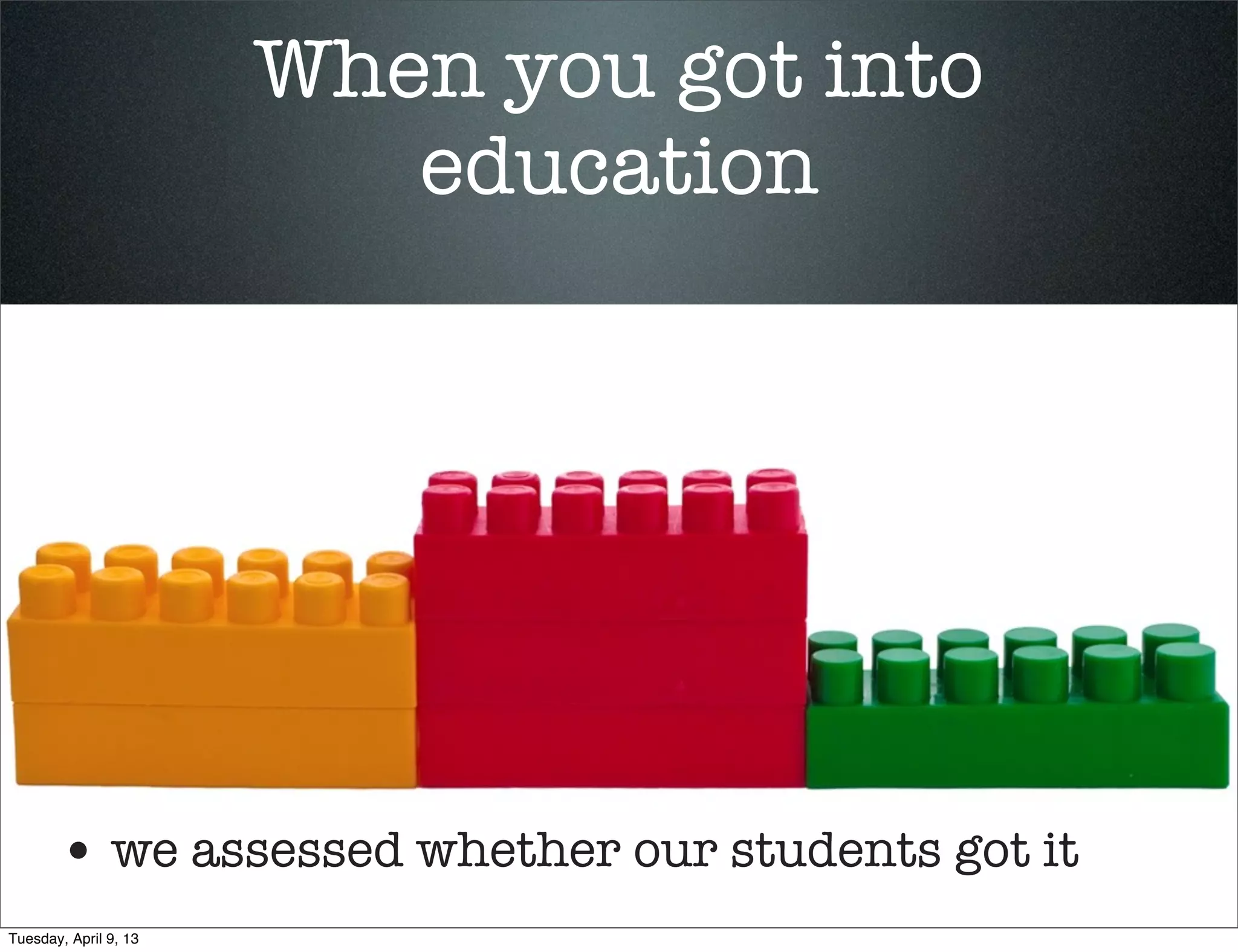 Where do you go to ﬁnd...



                       • New friends, colleagues, peers




Tuesday, April 9, 13
 