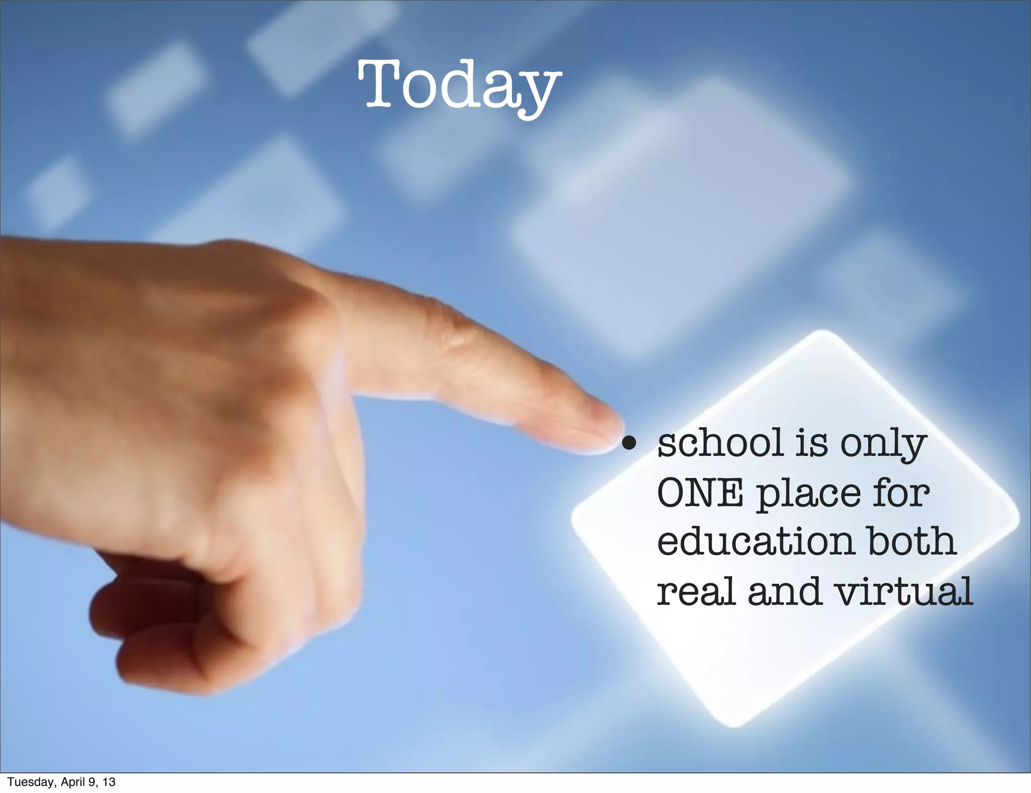 PLN
                       Personal Learning Network




Tuesday, April 9, 13
 