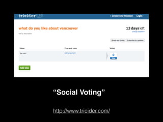 http://www.tricider.com/
“Social Voting”
 