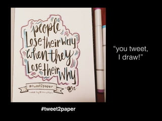 #tweet2paper
“you tweet,
I draw!”
 