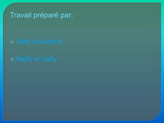Travail préparé par:Sally kouzaihaNajib el hady