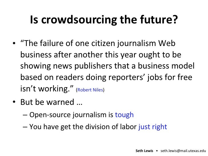 Crowdsourcing and Journalism