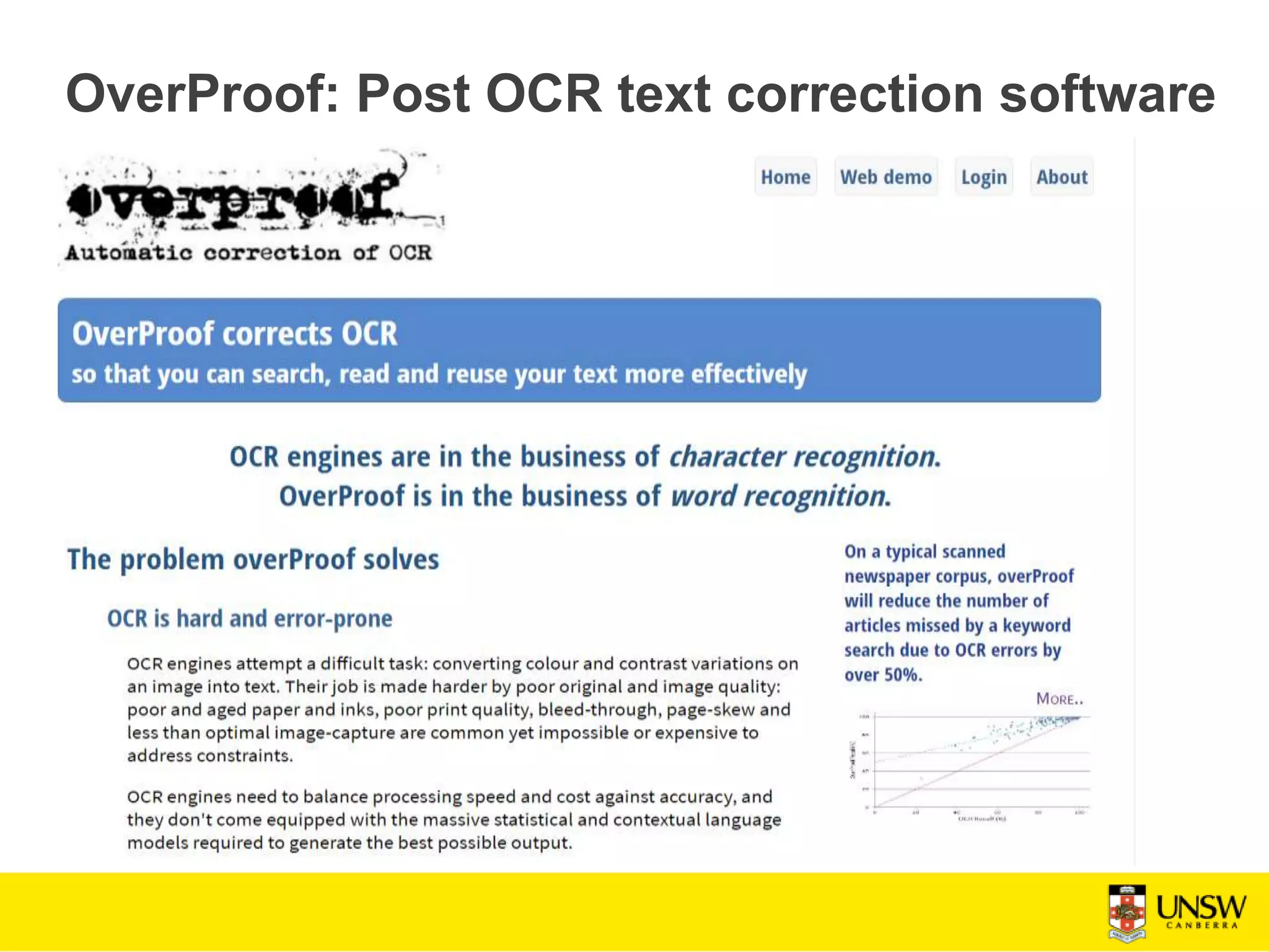 OverProof: Post OCR text correction software
http://overproof.projectcomputing.com/
 