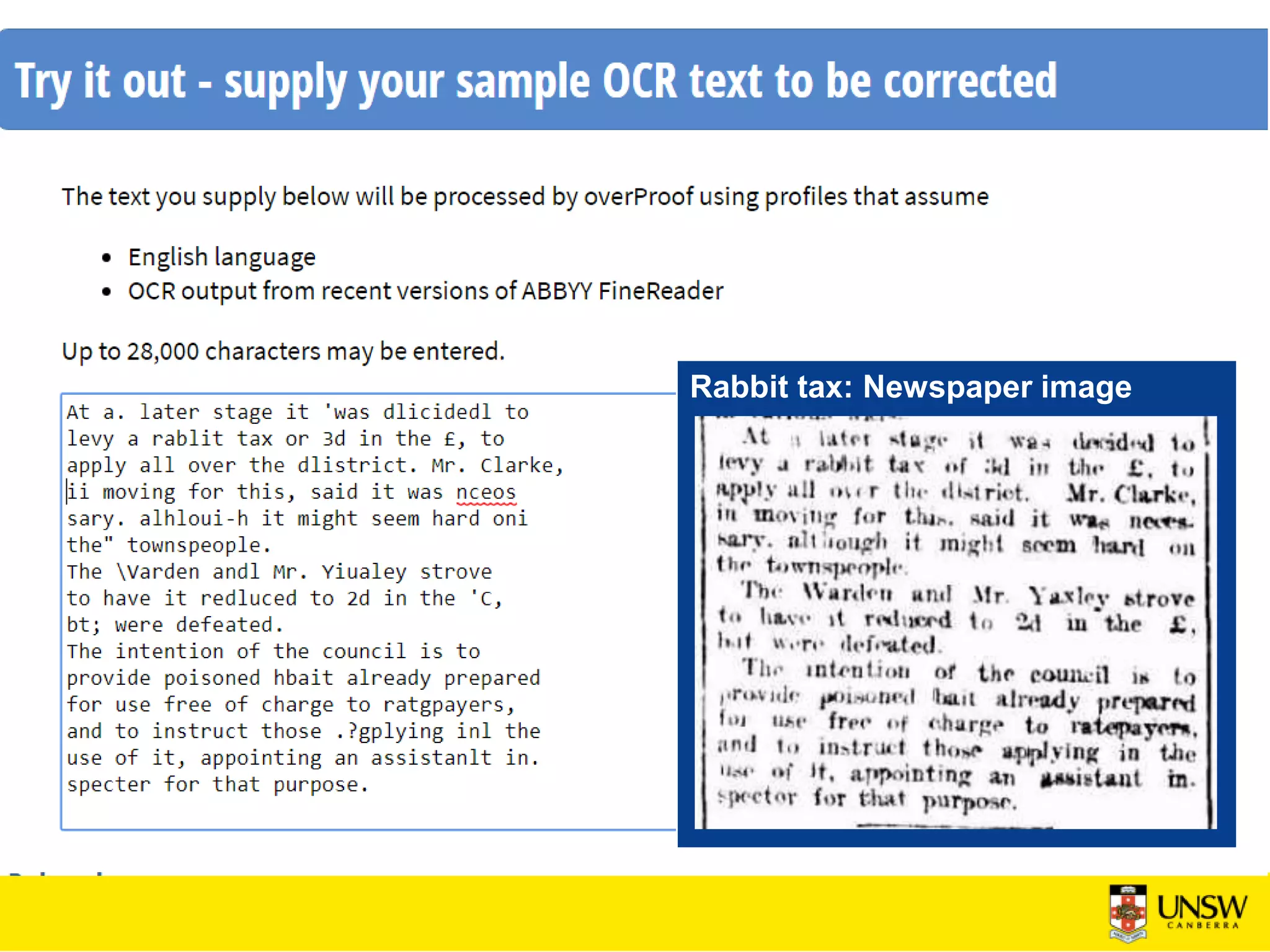 Rabbit tax: Newspaper image
 