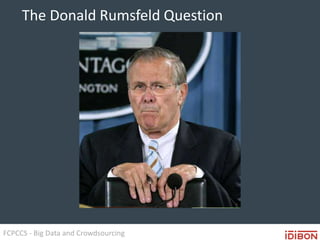 FCPCCS - Big Data and Crowdsourcing
The Donald Rumsfeld Question
 