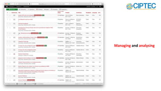 Managing and analysing
 