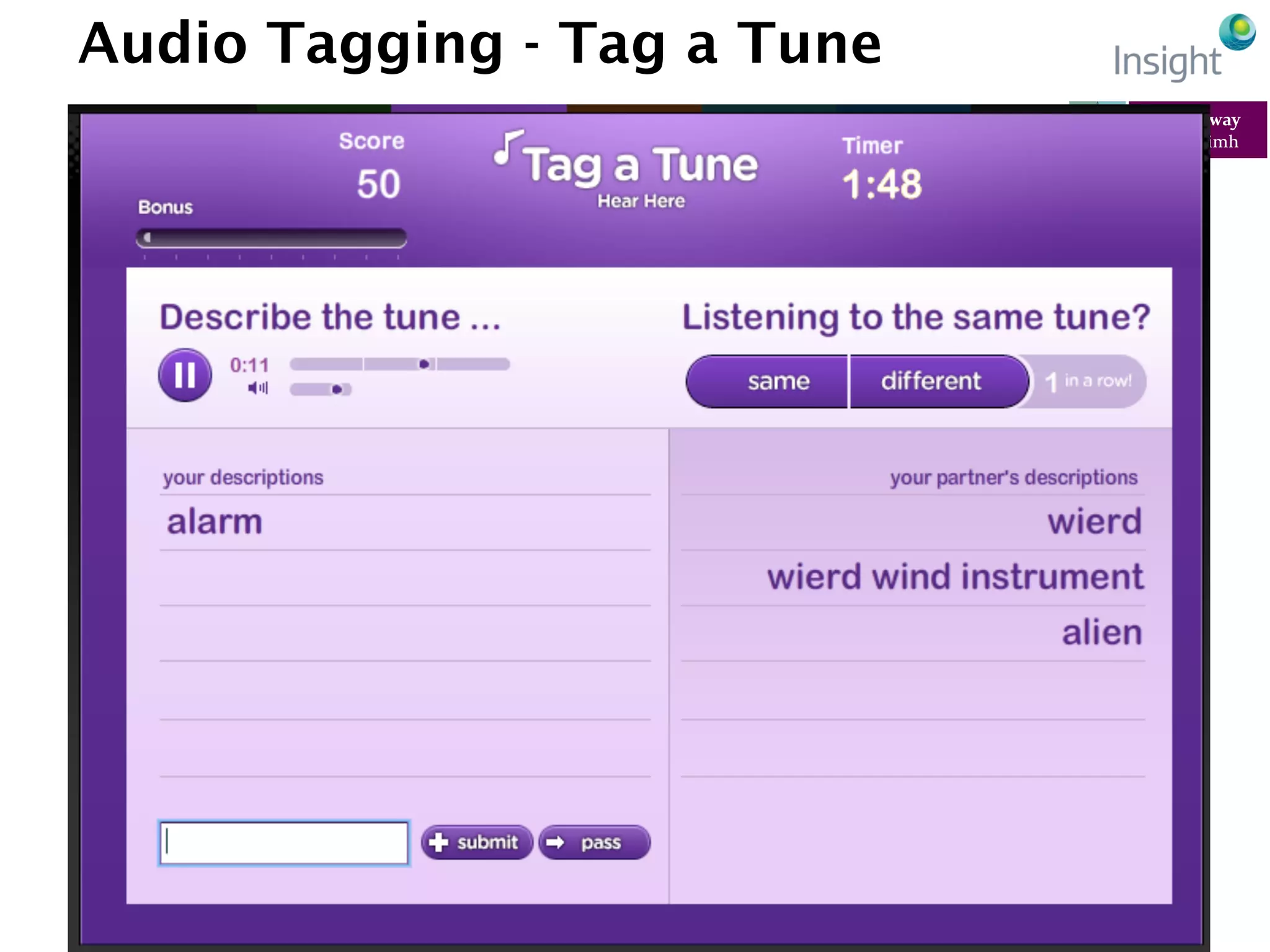 EarthBiAs2014	
  7-­‐11	
  July	
  2014,	
  Rhodes,	
  Greece	
  
Audio Tagging - Tag a Tune
 
