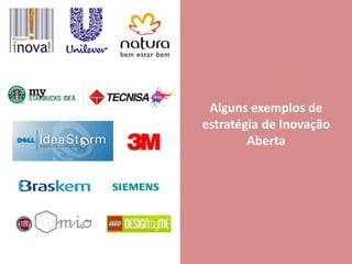 Alguns exemplos de
estratégia de Inovação
        Aberta
 