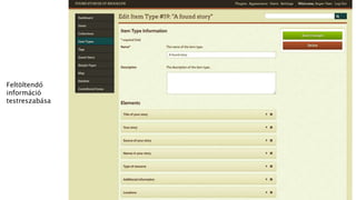 Feltöltendő
információ
testreszabása
 