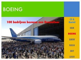 BOEING 100 bedrijven bouwen een Dreamliner CS & Kartel IBM BOEING BMW NASA MIT LEGO 