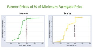 Farmer Prices of % of Minimum Farmgate Price
Soybean
Maize
Maize
 