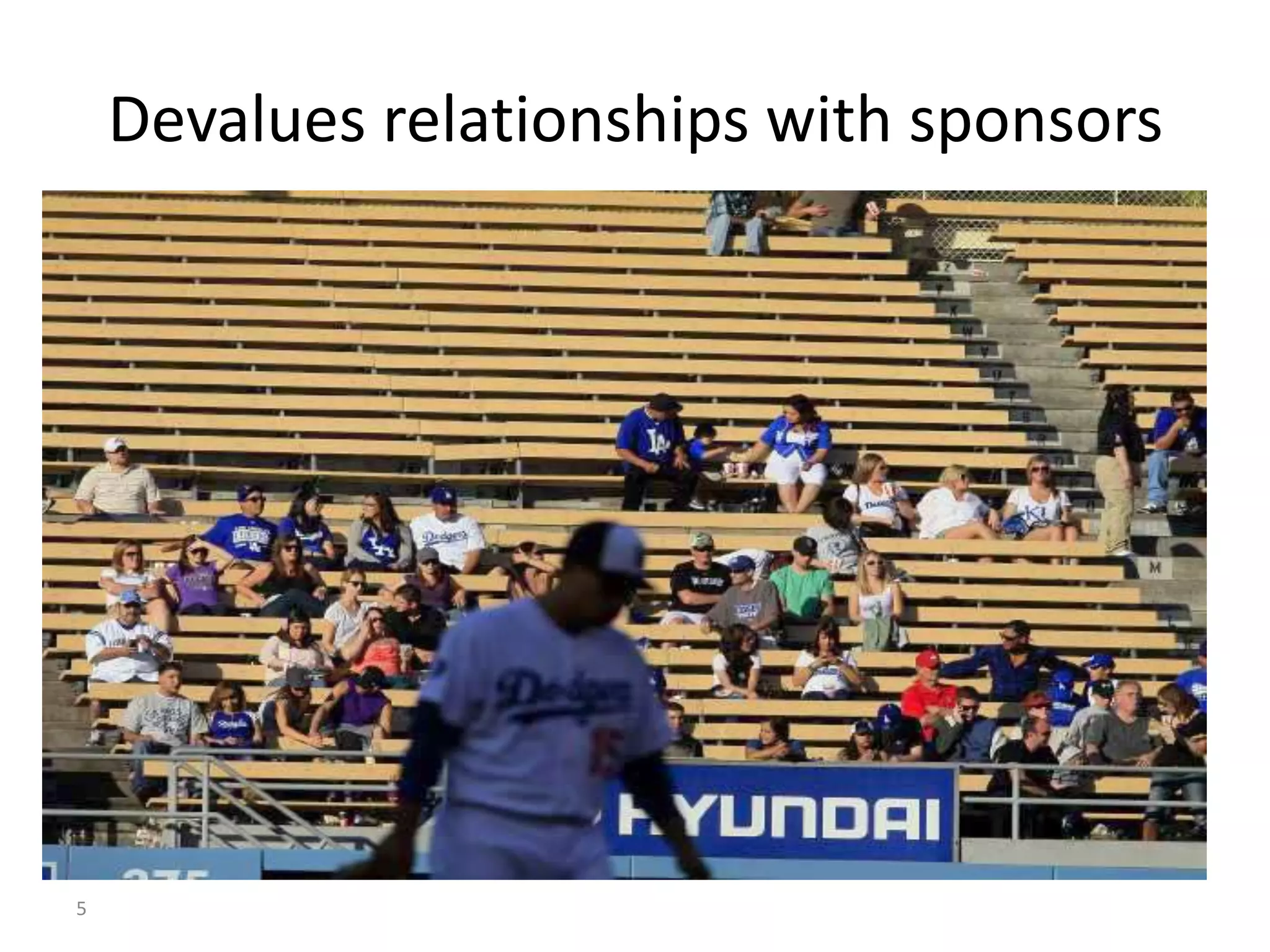 Devalues relationships with sponsors




5
 