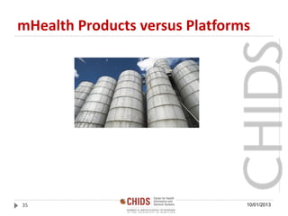 mHealth Products versus Platforms
10/01/201335
 