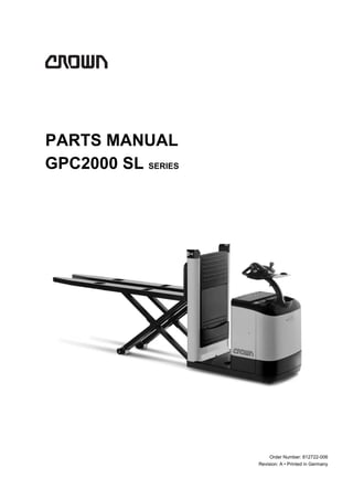 Revision: A • Printed in Germany
PARTS MANUAL
GPC2000 SL SERIES
Order Number: 812722-006
 