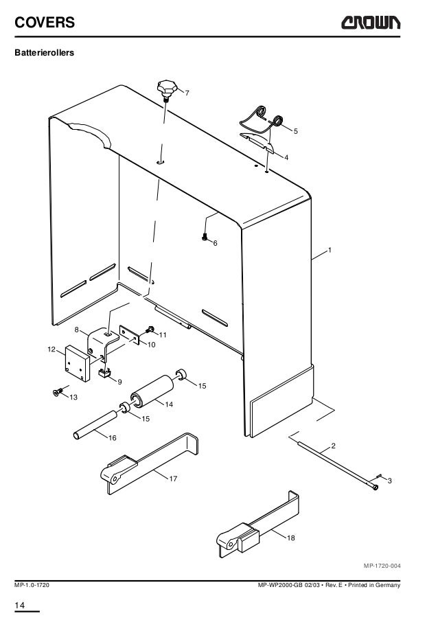 Crown wp2000 series pallet truck parts catalogue manual
