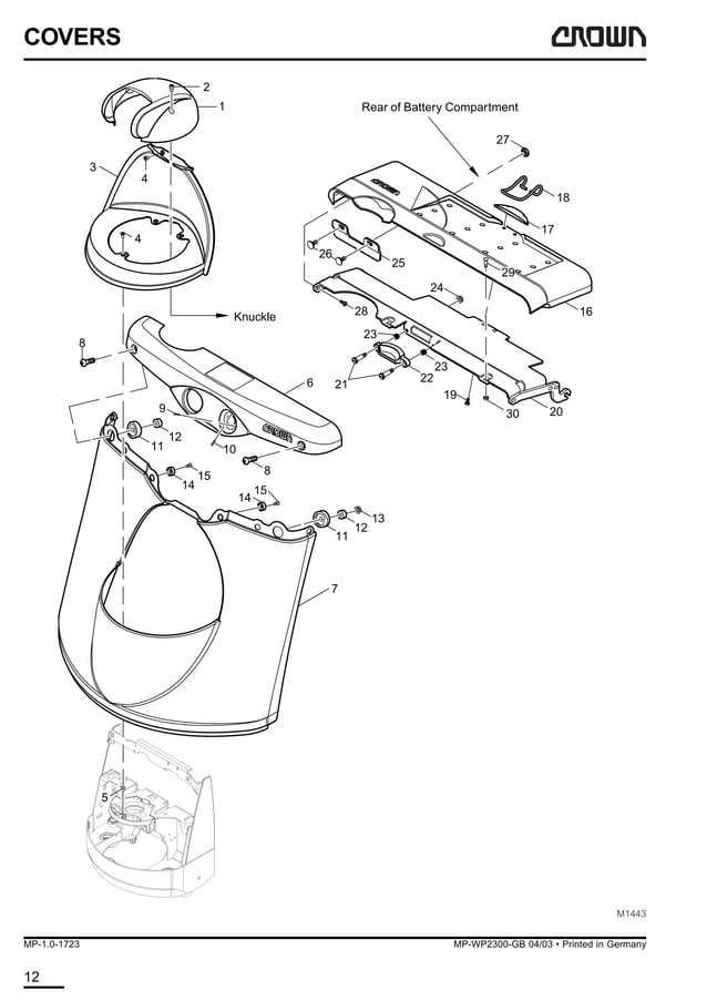 Crown wp2300 series pallet truck parts catalogue manual