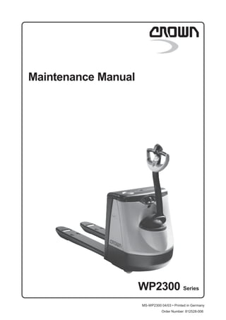 WP2300 Series
Order Number: 812528-006
MS-WP2300 04/03 • Printed in Germany
Maintenance Manual
 