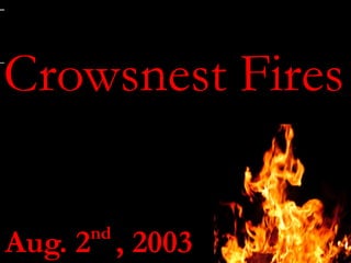 Aug. 2 nd   , 2003 Crowsnest Fires 