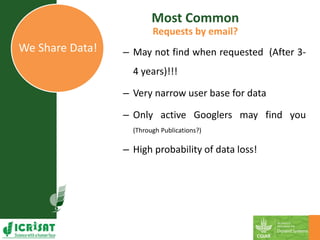 Data management, Analysis, and Sharing