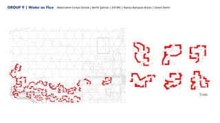 GROUP 9 | Water as Flux Abdurrahim Furkan Gürlük | Berfin Şahiner | Elif Mit | Hamza Ramazan Arslan | Sinem Demir
Trials
 