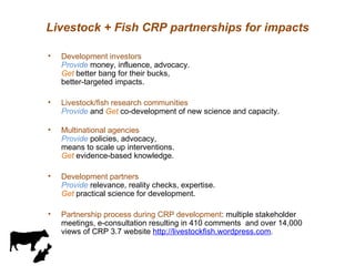 More milk, meat, and fish by and for the poor: CGIAR Research Program 3.7