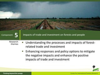 4Climate change adaptation and mitigationComponentResearchthemesHarnessing forests, trees and agroforestry for climate change mitigation