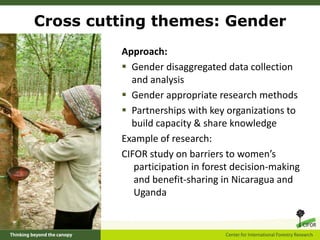 Example of Component 4 researchLearning from REDD: A global comparative analysis