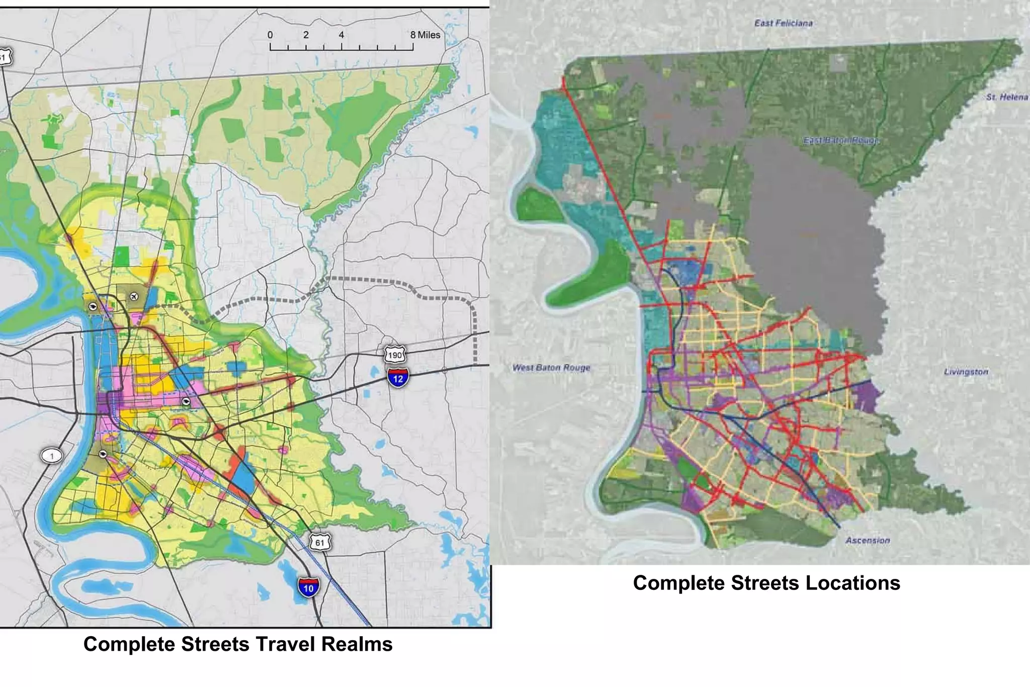 Complete Streets Locations e Complete Streets Travel Realms 