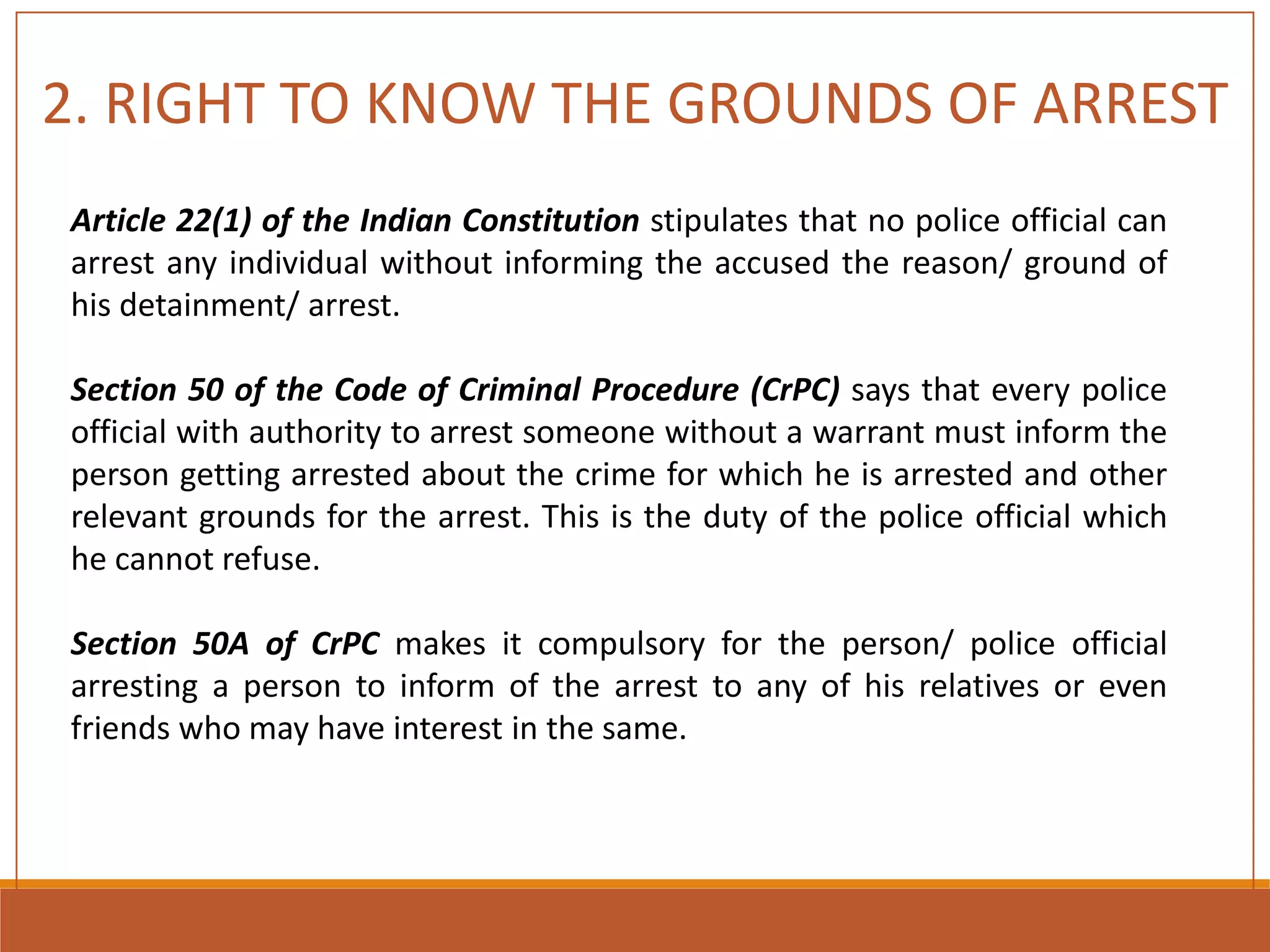 Crpc - Rights of an Arrested Person | PPTX