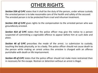 Crpc - Rights of an Arrested Person | PPTX