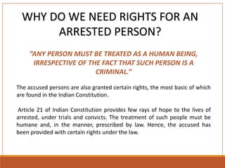 Crpc - Rights of an Arrested Person | PPTX