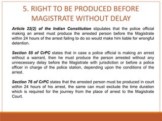 Crpc - Rights of an Arrested Person | PPTX