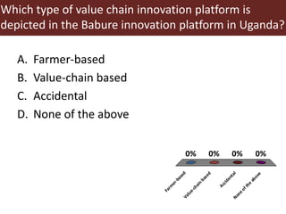 Benefits associated with linking action at
different levels through innovation platforms
• Scaling out successful innovati...