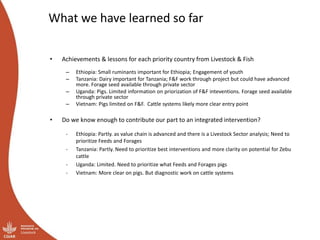 Feeds and Forages Flagship: Initial ideas for integrated core project