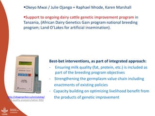 Livestock Genetics Flagship: Initial ideas for integrated core project