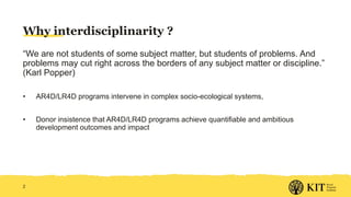 Strengthening Interdisciplinarity: Initial ideas for Livestock CRP Integrated Core Project