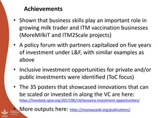Tanzania Dairy value chain: Initial ideas for Integrated Core Project