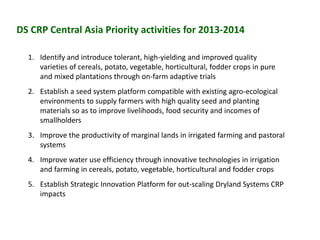 Mainstreaming gender in the CRP Dryland Systems in Central Asia