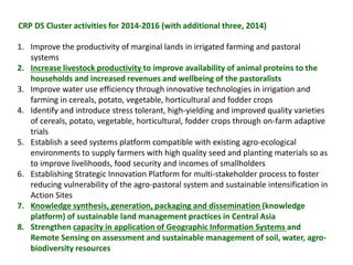 Mainstreaming gender in the CRP Dryland Systems in Central Asia