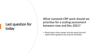Capacity development and scaling for the Livestock CRP: Past, present and future