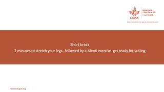 Capacity development and scaling for the Livestock CRP: Past, present and future