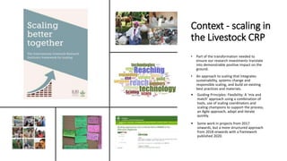 Capacity development and scaling for the Livestock CRP: Past, present and future