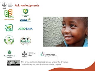 From genebanks to farmer’s fields: Forage breeding and selection to improve livelihoods