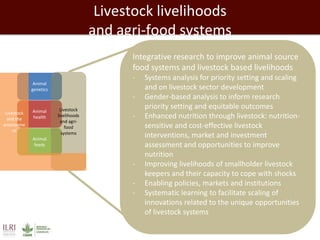 Developing a Livestock Agri-Food Systems Research Program for the CGIAR: Background and guiding questions for face to face consultations