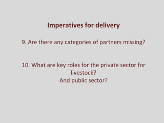 Developing a Livestock Agri-Food Systems Research Program for the CGIAR: Background and guiding questions for face to face consultations