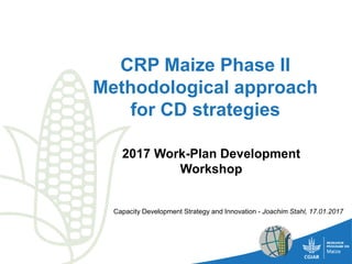 CRP Maize Phase II
Methodological approach
for CD strategies
2017 Work-Plan Development
Workshop
Capacity Development Strategy and Innovation - Joachim Stahl, 17.01.2017
 