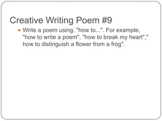 Creative Writing Poetry Prompts
