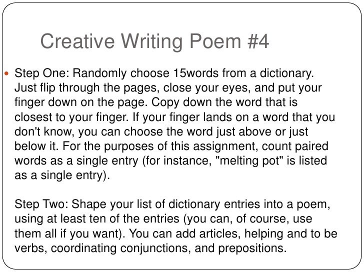 Poetry creative writing prompts