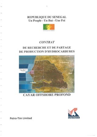 Contrat de Recherche et de partage de production d’hydrocarbures CAYAR OFFSHORE PROFOND