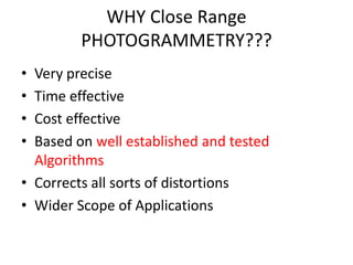 Close range Photogrammeetry | PPTX